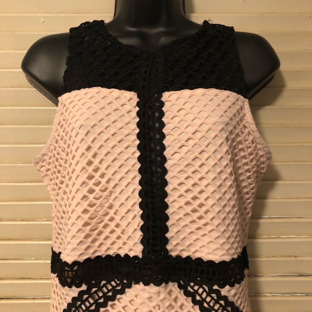 TopShop | Peach & Black Net Maxi Dress | 6 - Picture 6 of 13